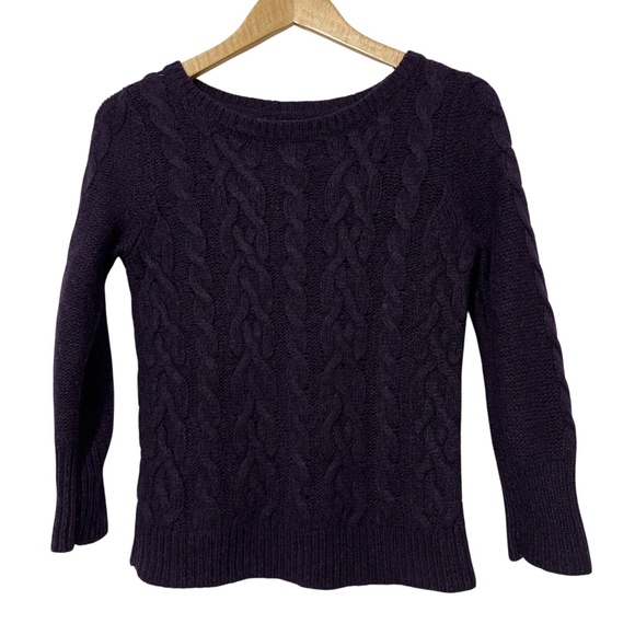 Ann Taylor Loft Wool Rabbit Hair Blend Sweater Womens Size XS Cable Knit - Picture 4 of 5